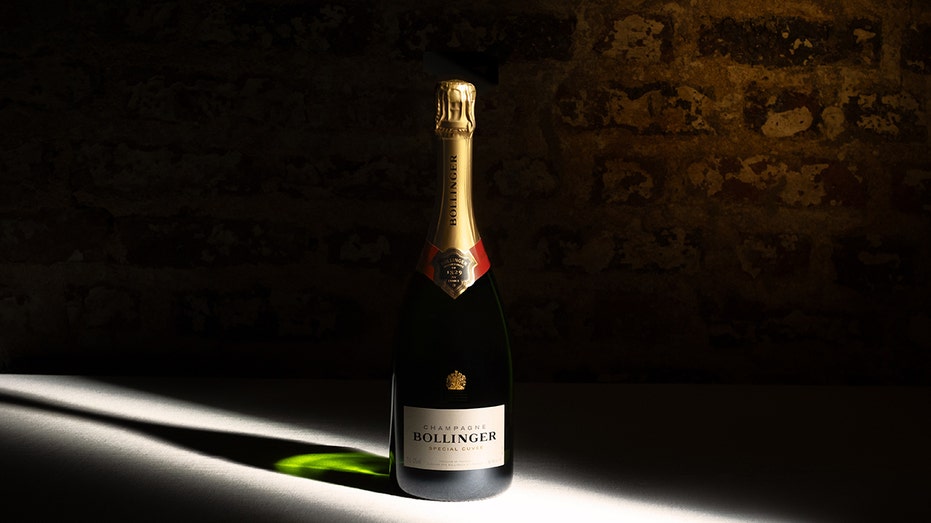 A bottle of Bollinger Champagne.