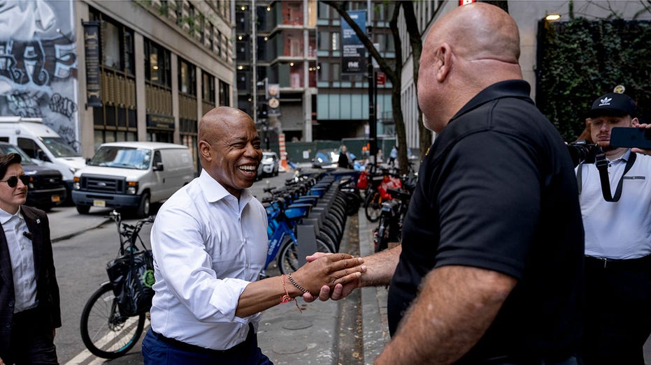 Eric Adams, mayor of New York, arrives for a campaign event at the Local 831 Union Hall in New York,