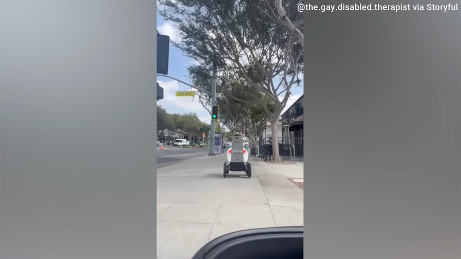 A California man with cerebral palsy captured the moment a food delivery robot repeatedly collided with his mobility scooter.