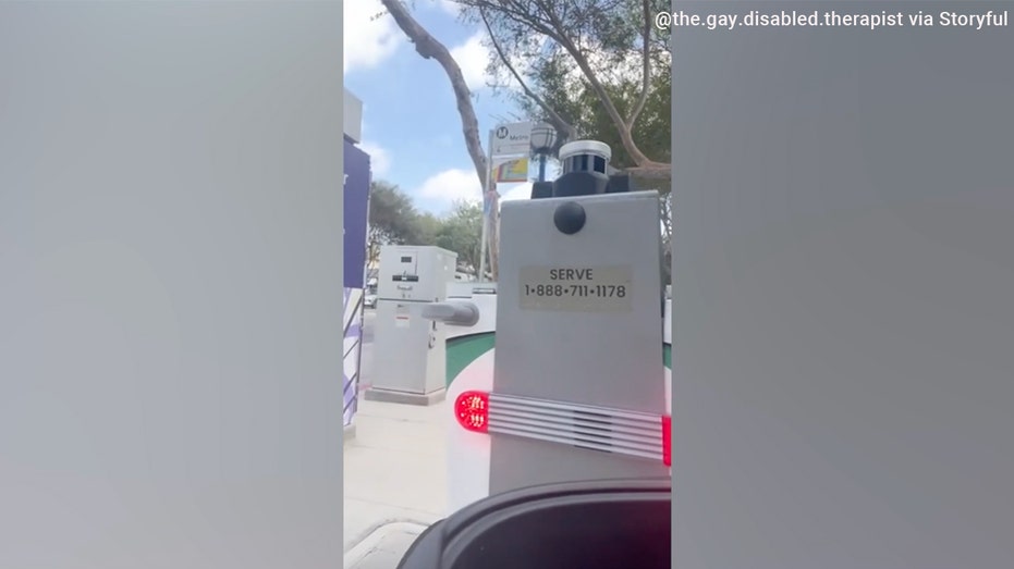 A California man with cerebral palsy captured the moment a food delivery robot repeatedly collided with his mobility scooter.