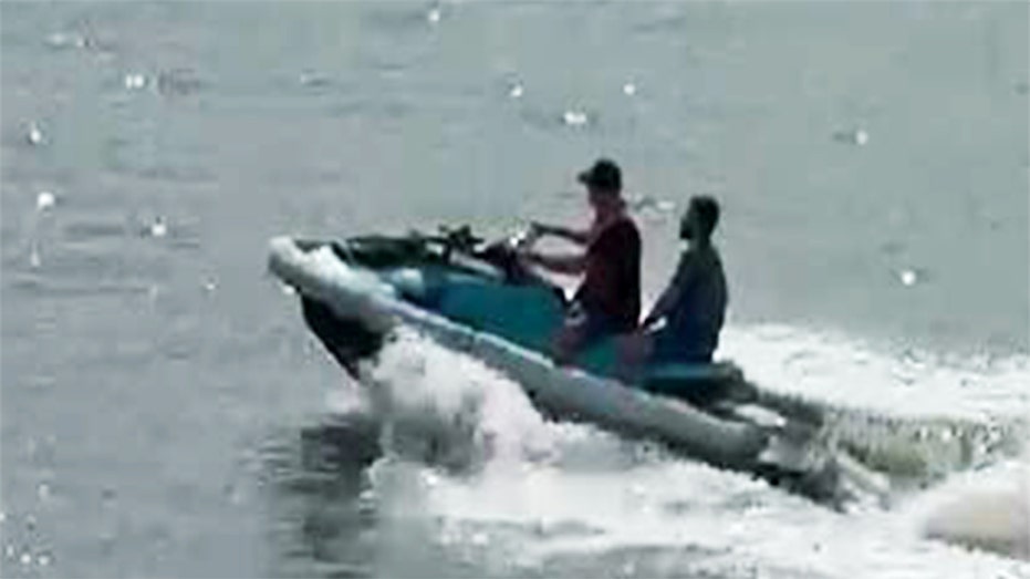 Jey Gonzalez-Diaz on Jet Ski after jumping from the cruise ship