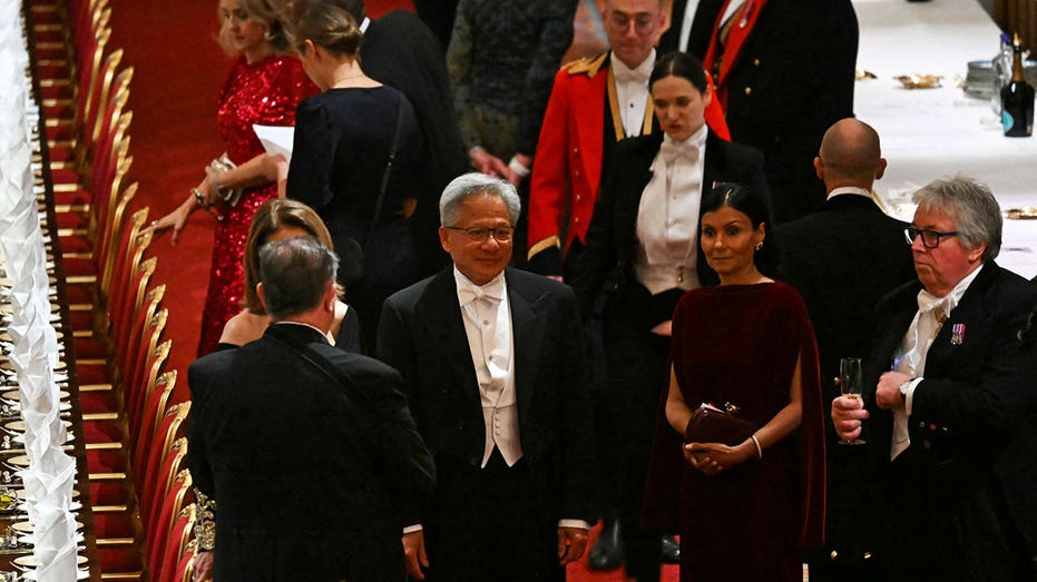Nvidia CEO Jensen Huang at a state dinner at Windsor Castle.