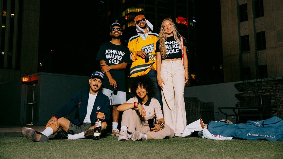 Models wear Johnnie Walker-Devereux Golf collaboration
