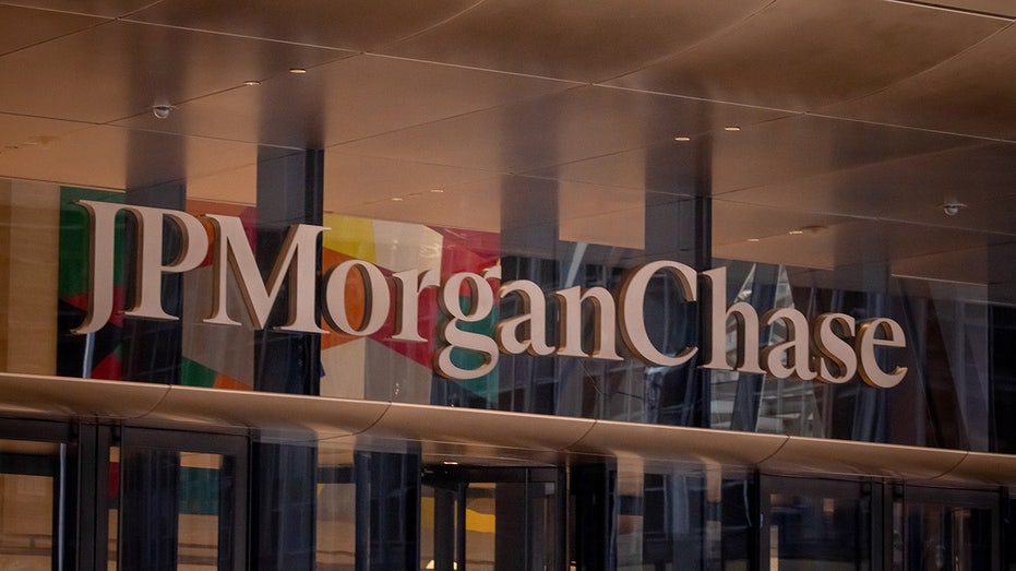 A sign at JPMorgan Chase headquarters
