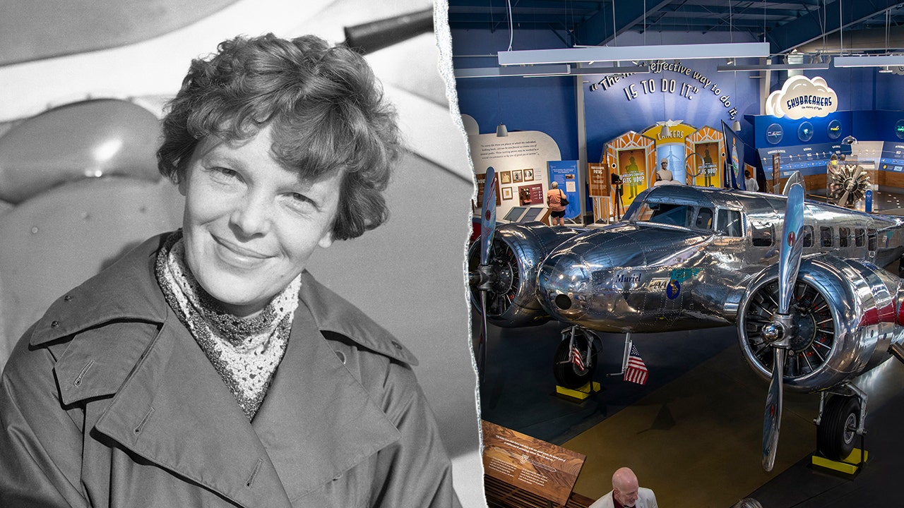 Looking at Amelia Earhart Hangar Museum in Kansas Looking at Amelia Earhart Hangar Museum in Kansas