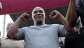 Mike Tyson attends the events marking the 50th anniversary of the &quot;Rumble in the Jungle&quot; in Kinshasa, the capital of the Democratic Republic of the Congo on Oct. 19, 2025. - Fox News