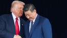 President Donald Trump and Chinese President Xi Jinping talk as they leave after a bilateral meeting at Gimhae International Airport, on the sidelines of the Asia-Pacific Economic Cooperation (APEC) summit, in Busan, South Korea, Oct. 30, 2025.  - Fox Business News