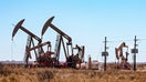 Hobbs, New Mexico, Oil wells pumping in the Permian Basin. The Permian Basin is a major oil and gas producing area in west Texas and southeastern New Mexico. (Photo by: Jim West/UCG/Universal Images Group via Getty Images) - Fox Business News