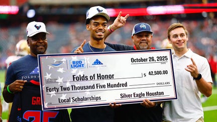 Folds of Honor is recognized at the Houston Texans game on Oct. 26, 2025. - Fox Business News