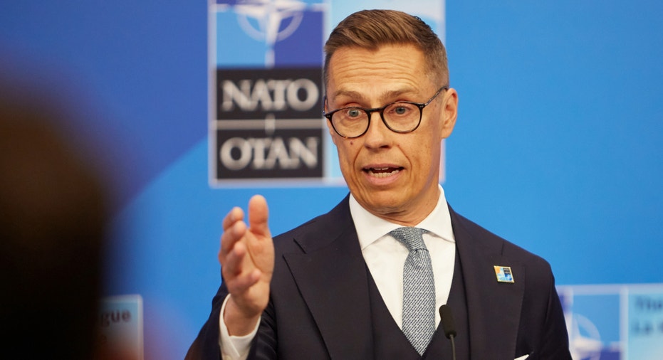 Finnish President Alexander Stubb during a NATO press conference.