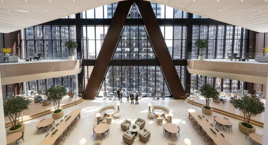 The inside of JPMorgan Chase's new global headquarters at 270 Park Ave. in New York City.