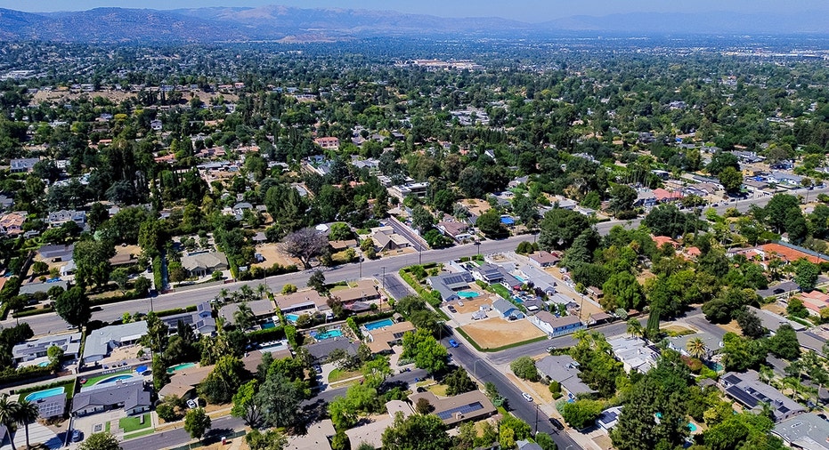 Aerial view of Los Angeles homes