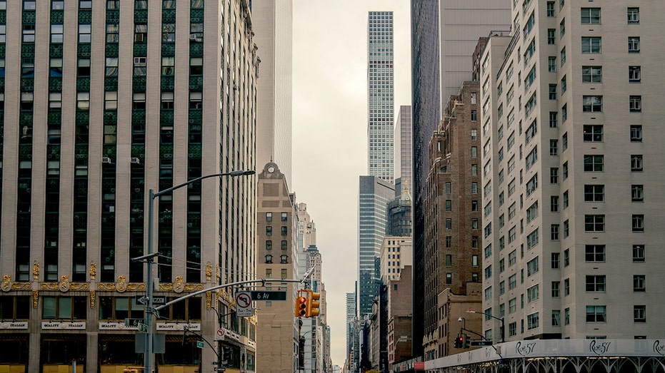 The 432 Park Avenue residential skyscraper, center, in the Midtown neighborhood.