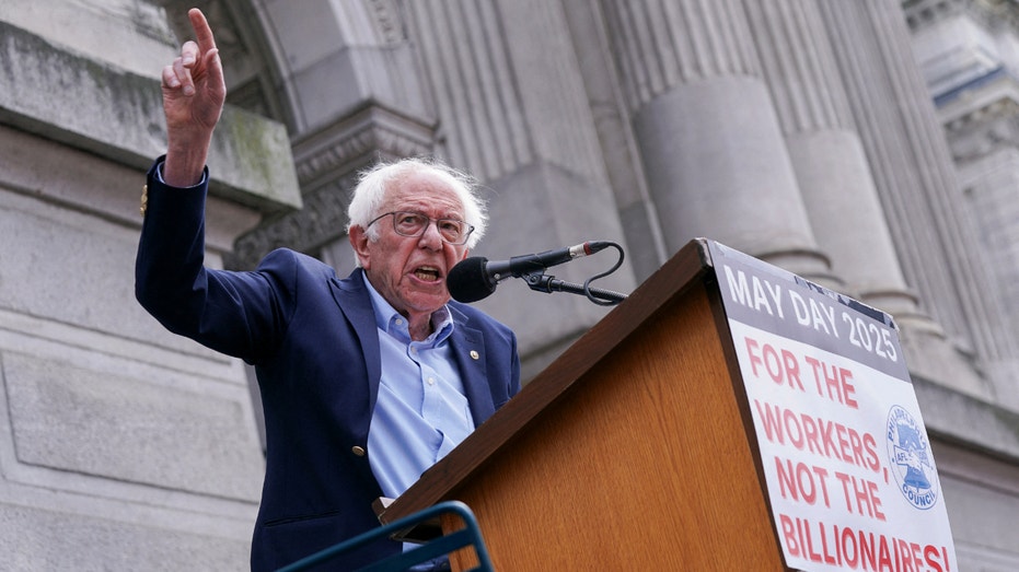 Sen. Bernie Sanders, I-Vt., speaks during a rally in Philadelphia.