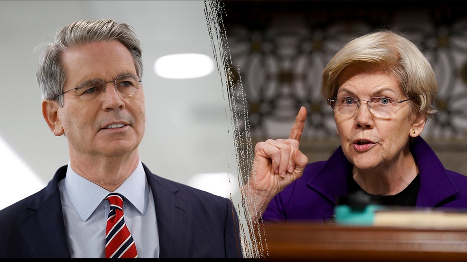 Scott Bessent alongside Elizabeth Warren