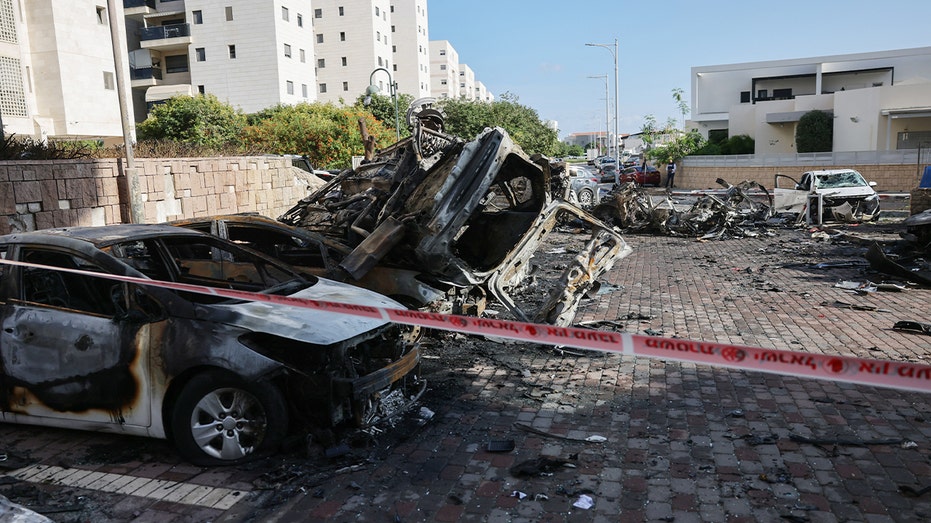 Burnt cars in Israel