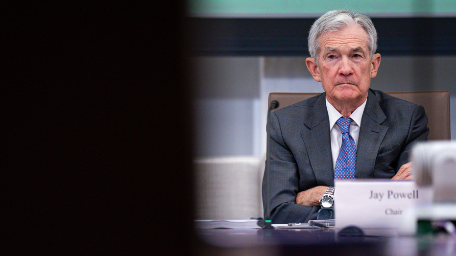 Federal Reserve Chairman Jerome Powell listens during a meeting at the Federal Reserve