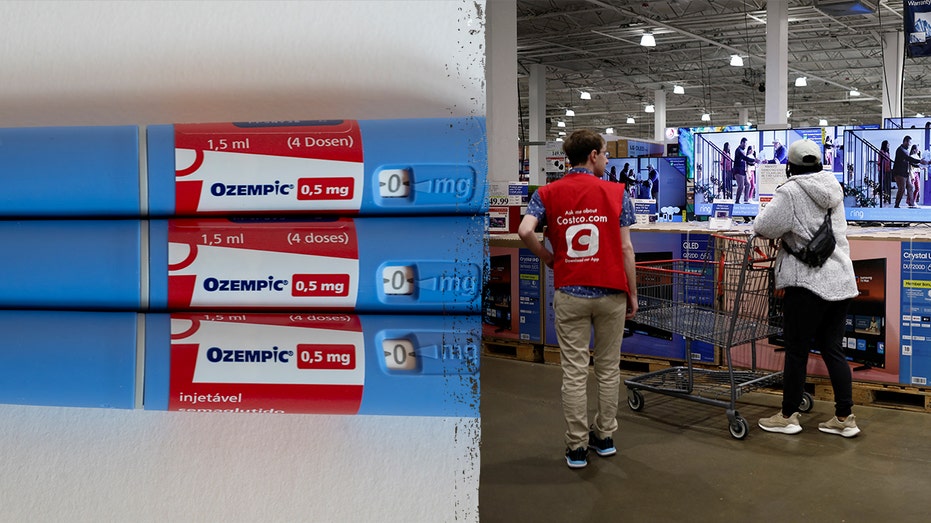 Ozempic pens shown next to Costco interiror