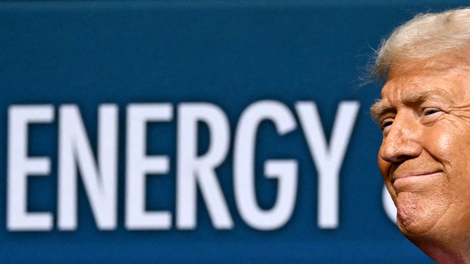 President Donald Trump's face next to the word "ENERGY"