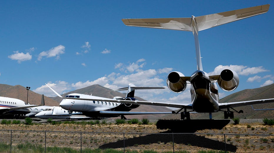 Private jets parked at the Friedman Memorial Airport during the Allen & Company Sun Valley Conference in Idaho in July.
