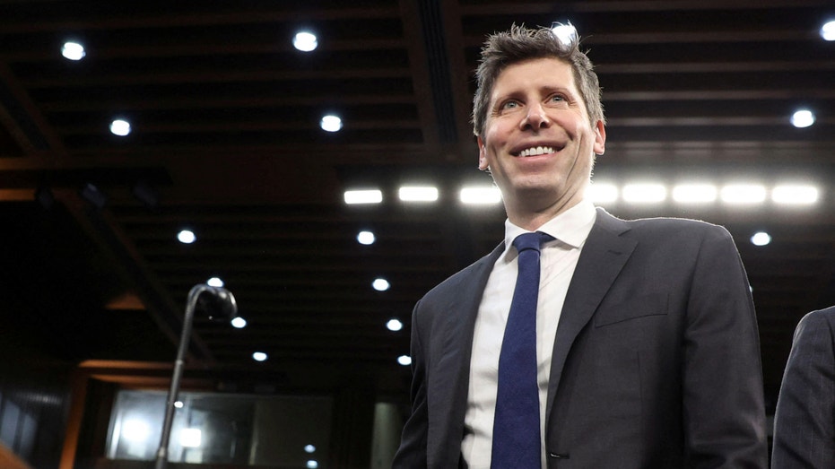 OpenAI CEO Sam Altman is pictured ahead of a Capitol Hill testimony.