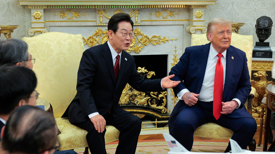 U.S. President Donald Trump meets with President of South Korea Lee Jae Myung in the Oval Office