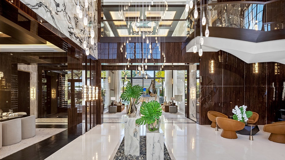 Delray Beach mansion grand foyer