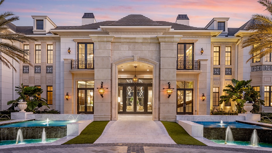 The front view of Mark Wahlberg's Delray Beach home