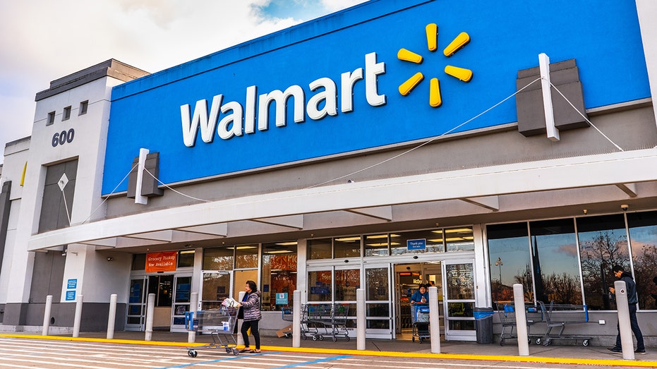 People shopping at a Walmart store in south San Francisco.