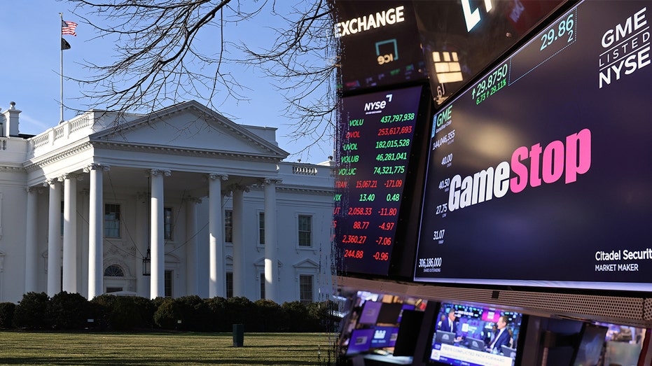 White House and GameStop split image