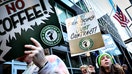 FILE PHOTO: Workers picket in front of a Starbucks outlet in New York City, U.S., October 1, 2025. REUTERS/Brendan McDermid//File Photo - Fox Business News