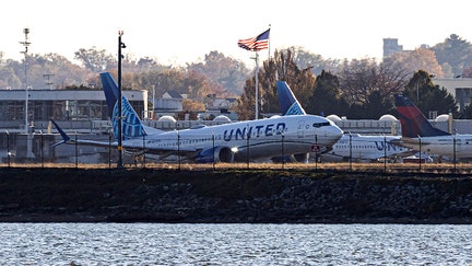 United Airlines Boeing 737 MAX 8 aircraft spotted departing from LaGuardia Airport in New York City on Nov. 8, 2024.  - Fox Business News