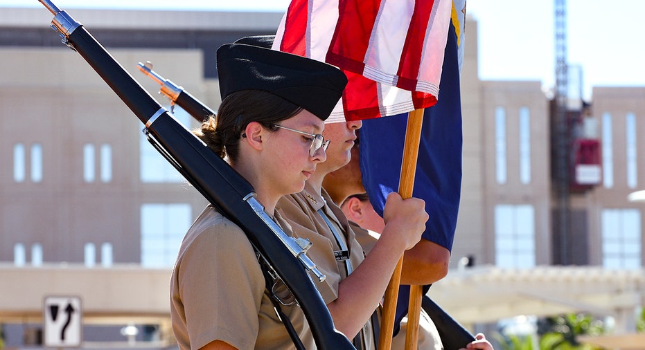 Young US flag bearers