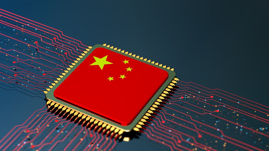 Central Computer Processor digital concept with Chinese flag