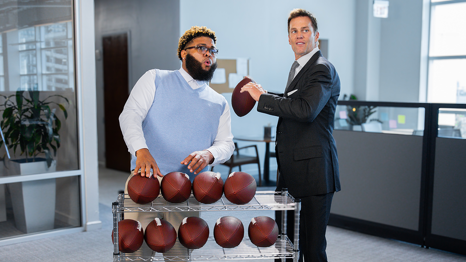 Tom Brady and Druski throw footballs