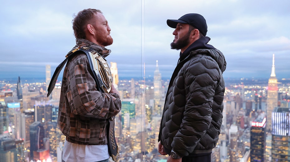 Jack Della Maddalena and Islam Makhachev face off