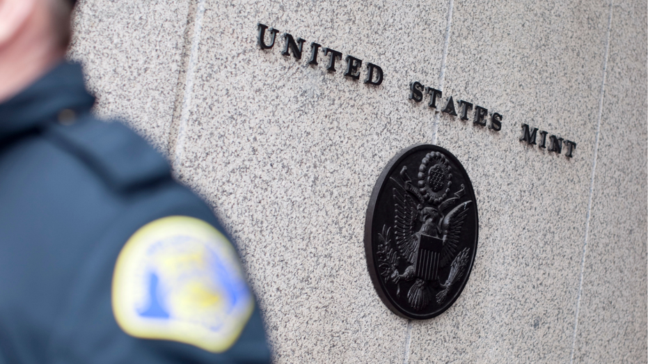 The seal of the United States Mint of the building in Philadelphia, PA.