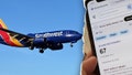 A split image of a Southwest Airlines plane and the "6 7" meme on a phone. - Fox News
