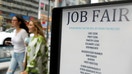 Signage for a job fair is seen on 5th Ave. after the release of the jobs report in Manhattan, New York City, on Sept. 3, 2021. - Fox Business News