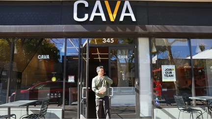 A person departs a Cava restaurant chain location on Feb. 6, 2023 in Pasadena, California. - Fox Business News