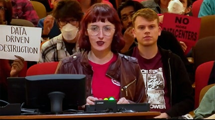 A Tempe resident voices concerns about a proposed AI data center at a city council meeting in Chandler, Arizona on December 11, 2025. - Fox Business News