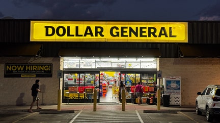 Dollar General logo is seen on the store in Austin, United States on Oct. 20, 2025. - Fox Business News