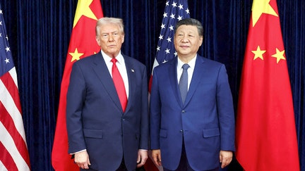 President Donald Trump and Chinese President Xi Jinping stand next to each other, as they hold a bilateral meeting at Gimhae International Airport, on the sidelines of the Asia-Pacific Economic Cooperation (APEC) summit, in Busan, South Korea, Oct. 30, 2025. - Fox Business News