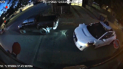 Security footage shows a white Waymo self-driving car passing a parked school bus with its stop signs extended and lights flashing in Austin, Texas. - Fox Business News