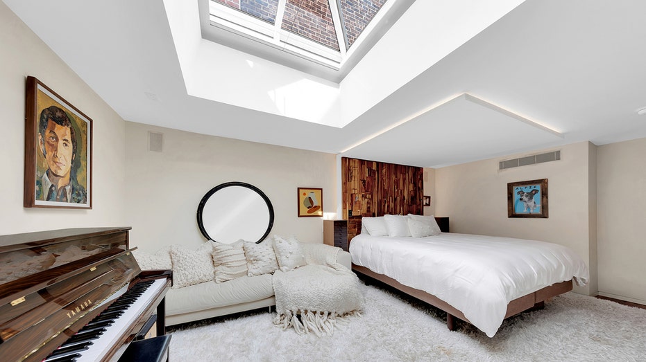 The master bedroom features a skylight.