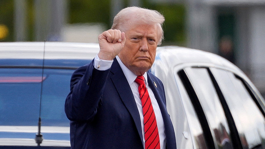 Donald Trump pumps his fist