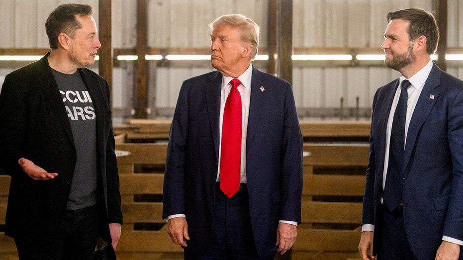 Elon Musk, Donald Trump, and JD Vance in 2024