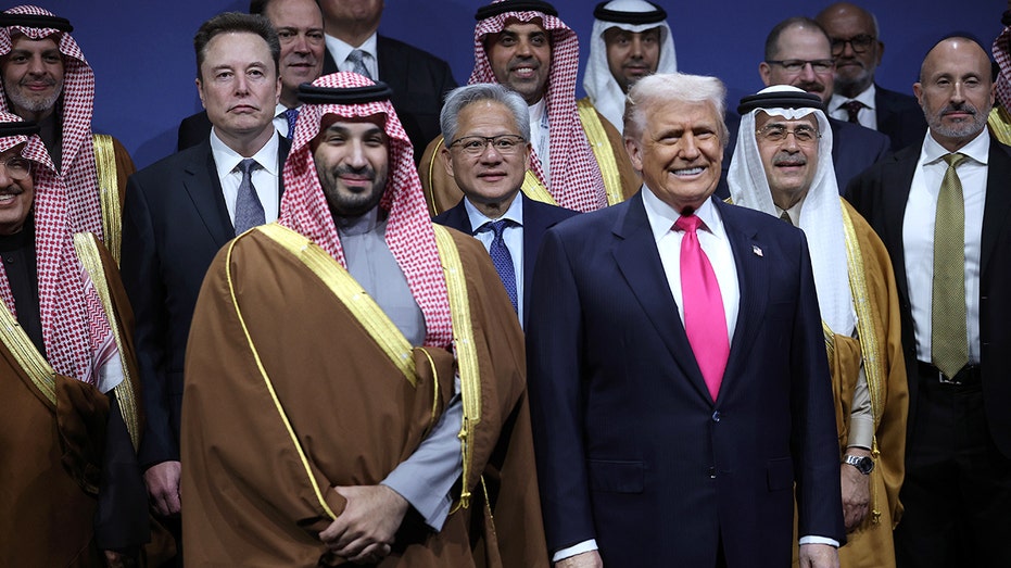 President Donald Trump, Elon Musk, Saudi Crown Prince Prime Minister Mohammed bin Salman, and others
