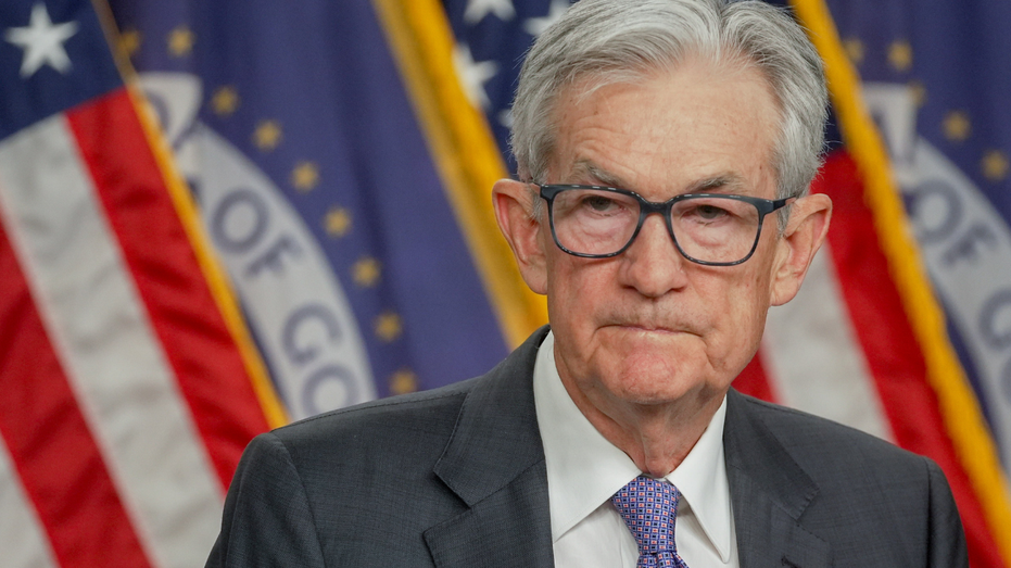 Jerome Powell, chairman of the US Federal Reserve, listens to a reporter during the FOMC meeting.