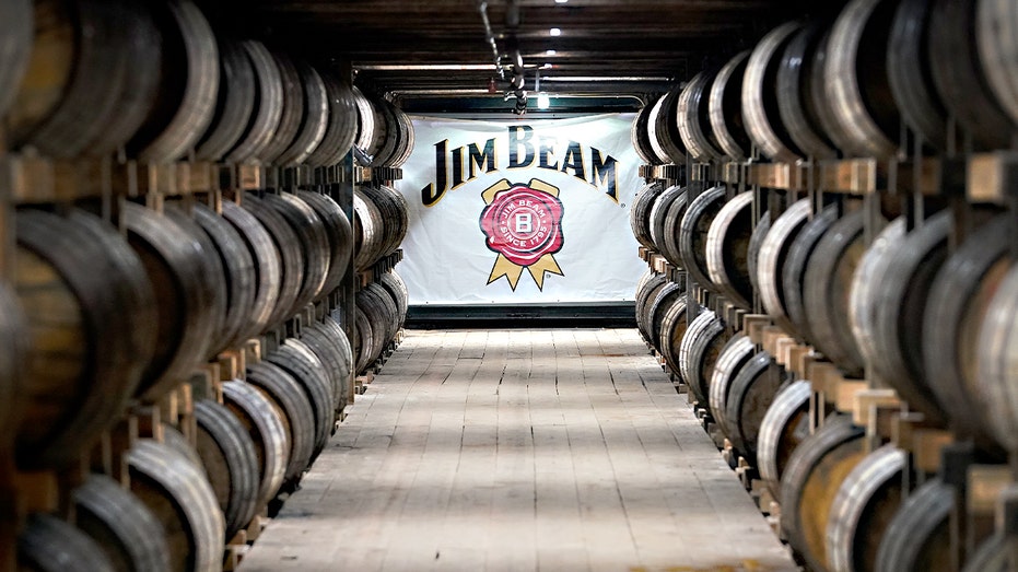 Barrels of Jim Beam Whiskey
